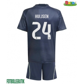 Real Madrid Dean Huijsen #24 Bortaställ Barn 2025-26 Kortärmad (+ Korta byxor)